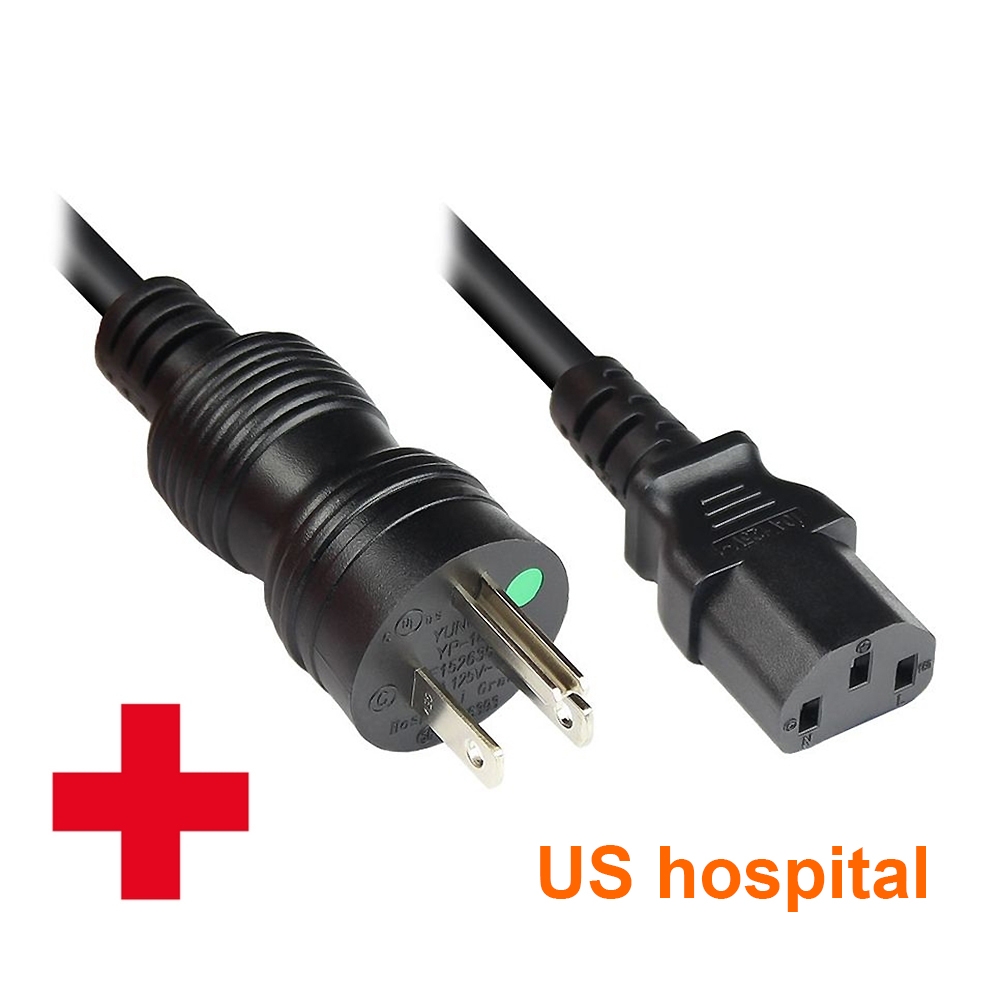 Power cable USA HOSPITAL GRADE to C13, 1m