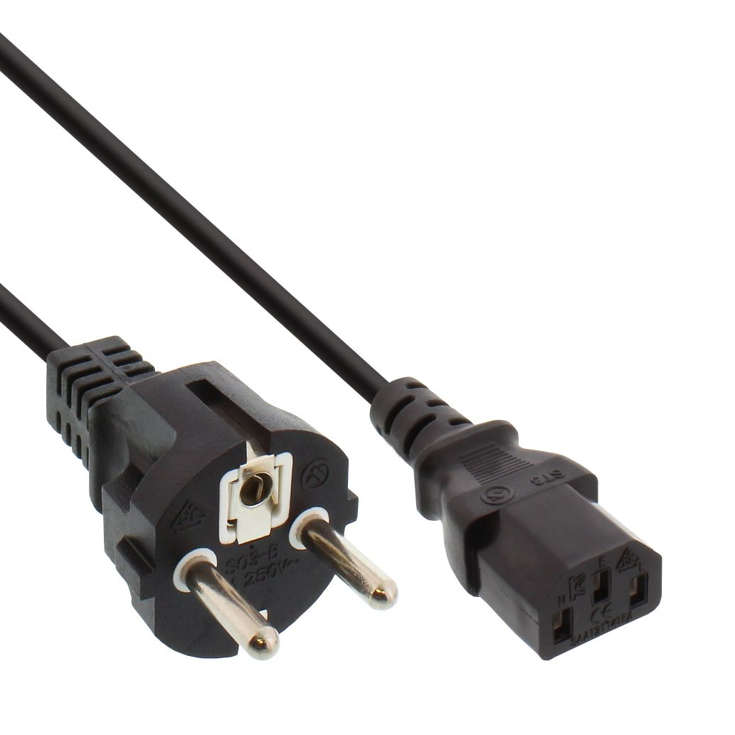 Power cord EUROPE 2x straight plug 50cm