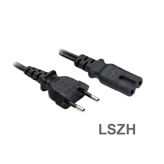 Power cord with EURO8 plug for continental Europe LSZH 180cm