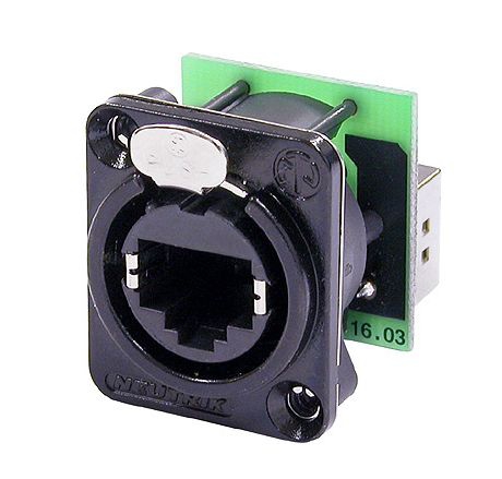 Mountable RJ45 adapter female-female black NEUTRIK NE8FDP-B Mountable RJ45 adapter female-female black NEUTRIK NE8FDP-B