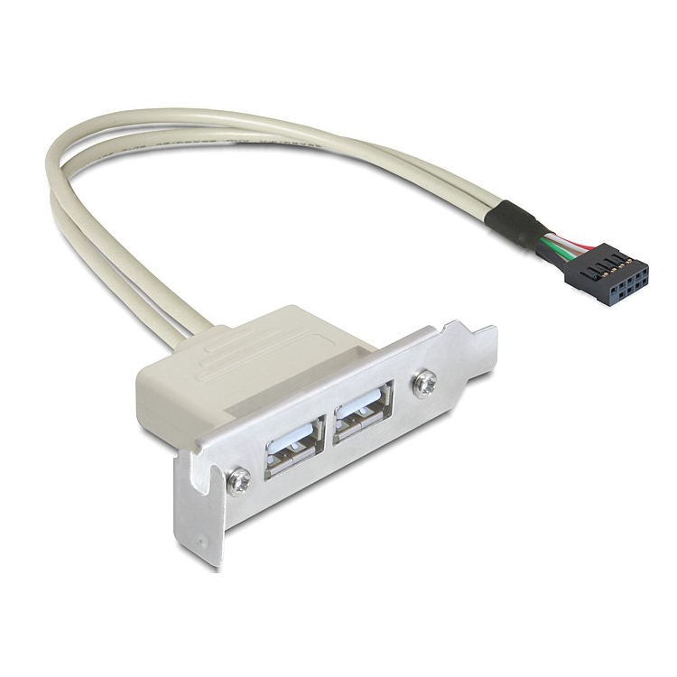 USB 2.0, A Buchse mit Flansch -> 4 PIN Pfostenbuchse 50cm, rmLine