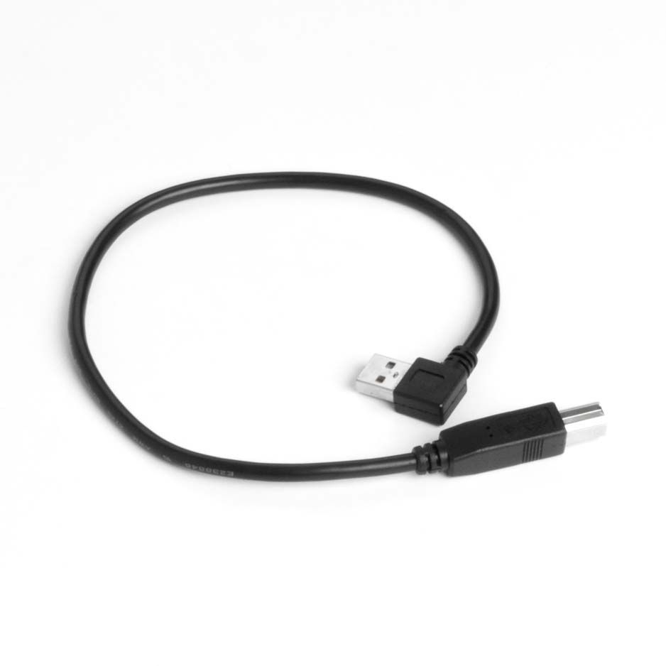 Short USB 2.0 cable AB, plug A angled to the RIGHT, 40cm