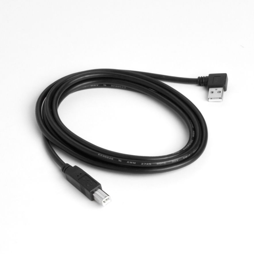 USB 2.0 cable AB, plug A angled to the RIGHT, 2m