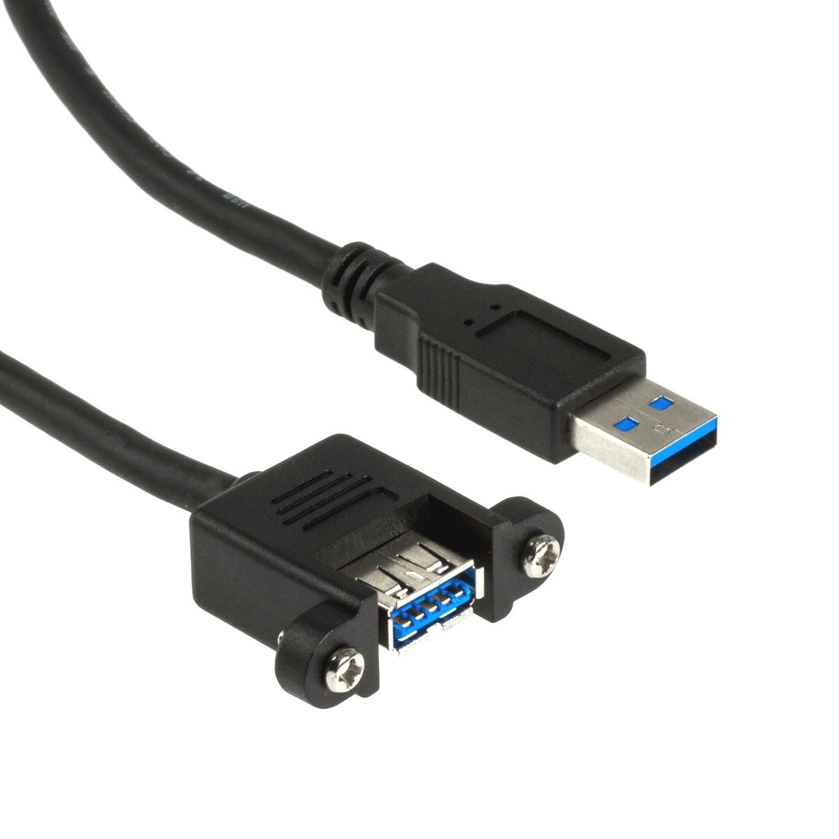 Mountable USB 3.0 cable A female with screws to A male 20cm (screw spacing 30mm)
