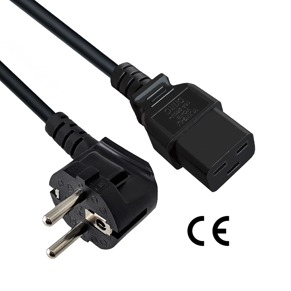 Power cord CEE 7/7 E+F to IEC320 C19 5m