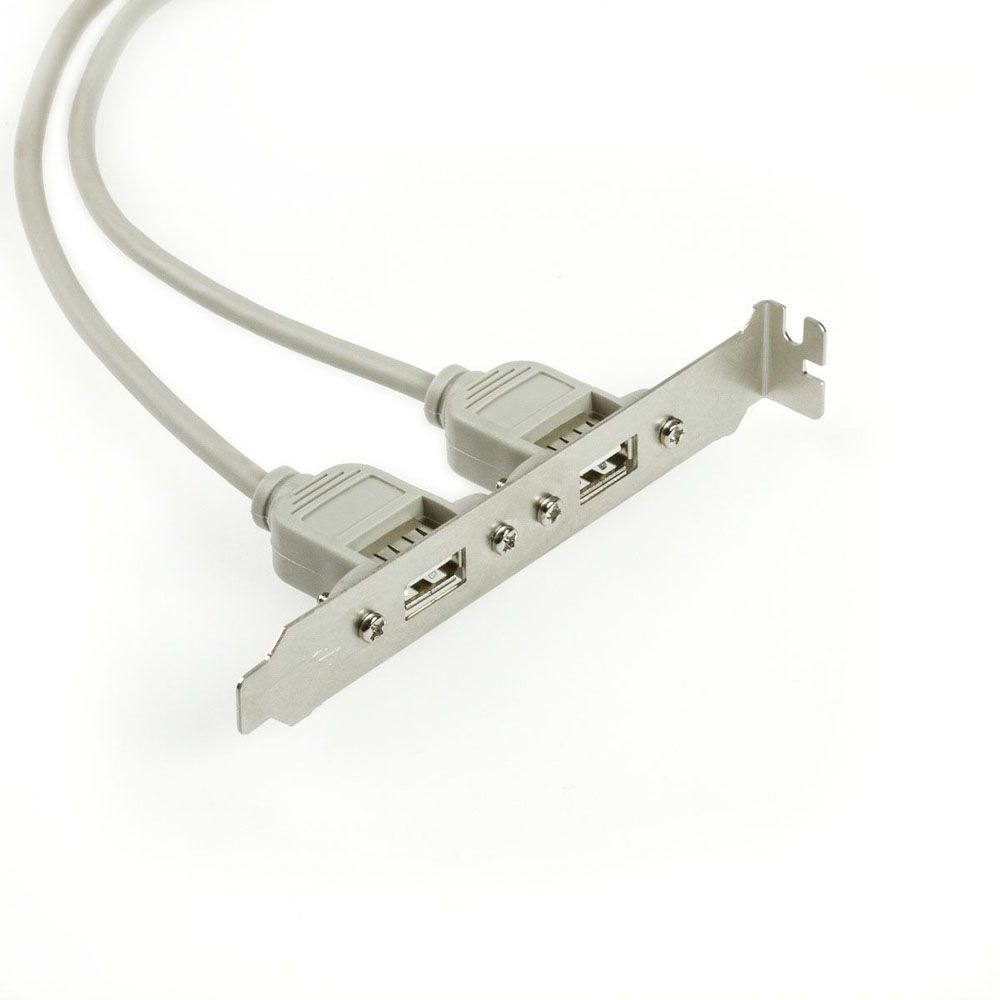 USB 2.0 slot adapter: 2x USB A female to 2x 5pin, cable length 30cm