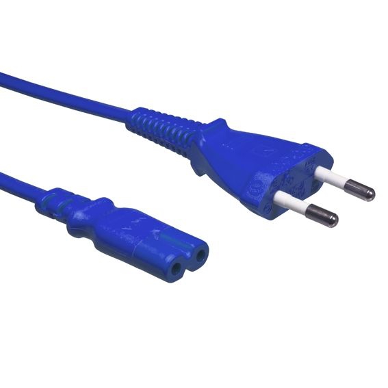 Blue power cord for Europe EURO8 plug 180cm
