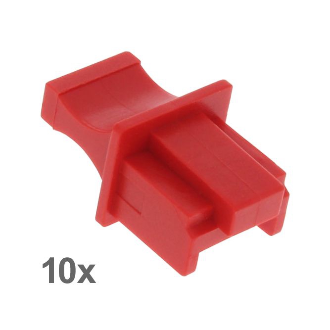 Dust protection caps for RJ45 female RED 10pcs