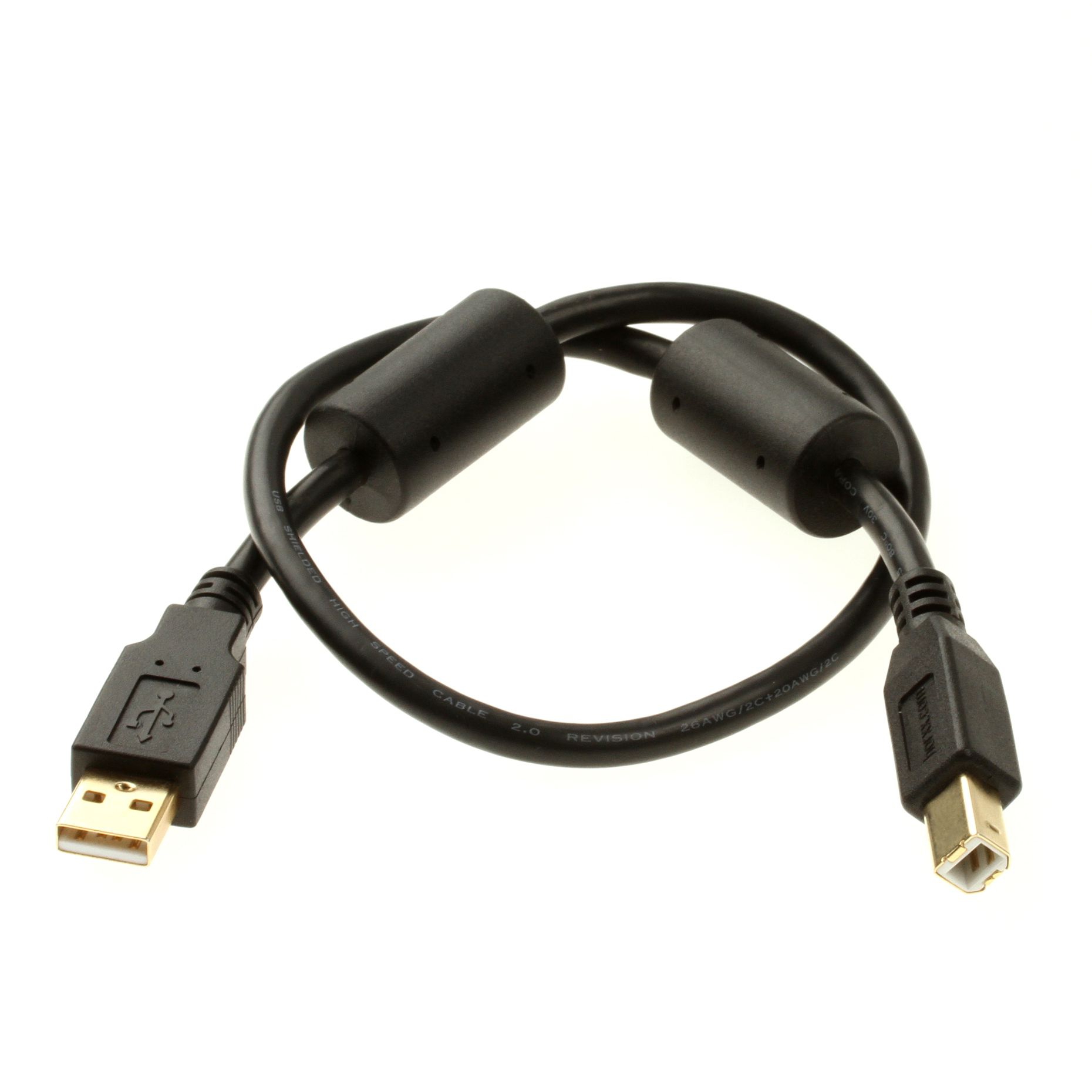 USB 2.0 cable with 2 ferrite cores INDUSTRIAL VERSION 30cm
