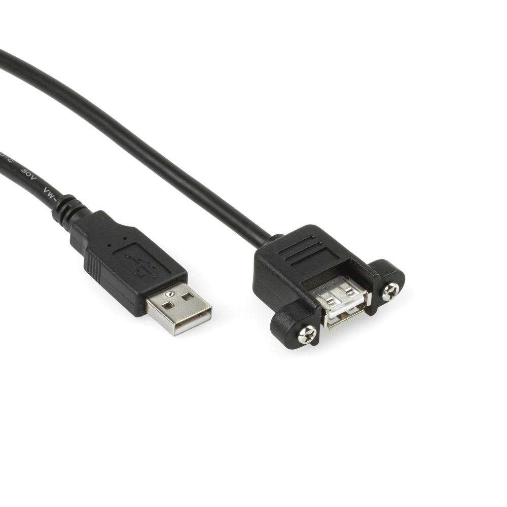 Mountable USB 2.0 cable A female with 2 screws to A male 5m