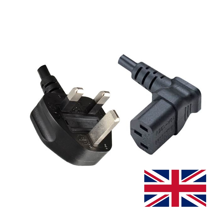 Power cord UK with C13 angled UP 180cm
