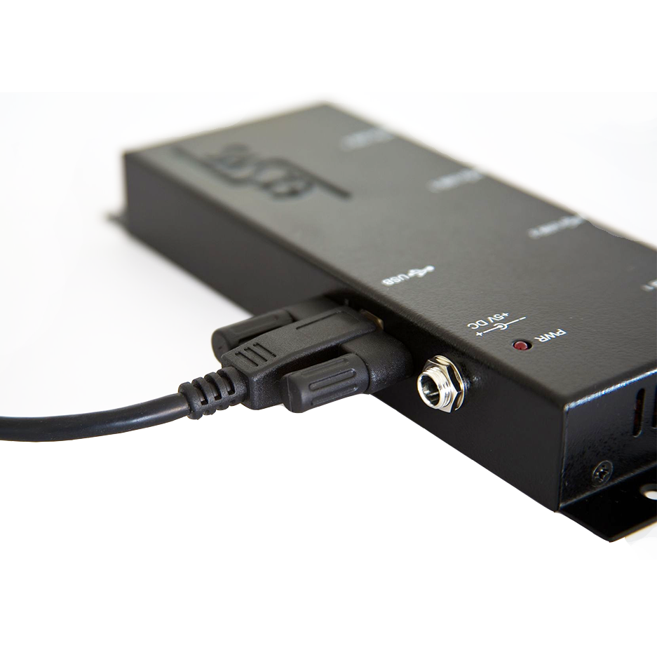 USB 2.0 HUB 4 ports industrial version with metal body, power supply included, EXSYS