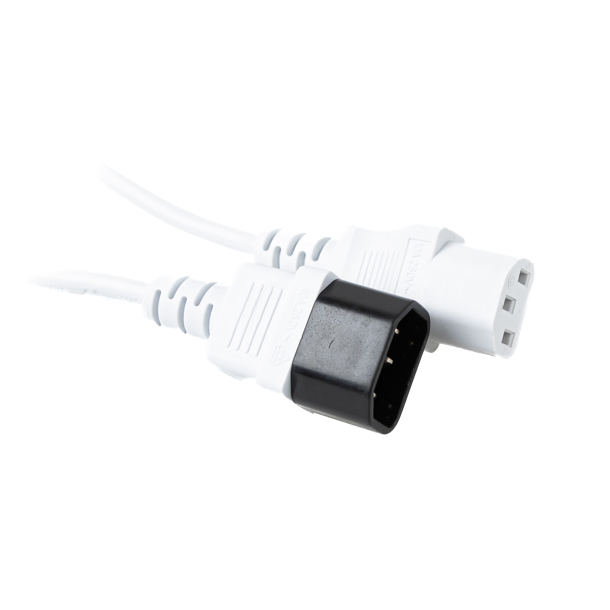 Power cord extension cable C13 to C14 white 2m