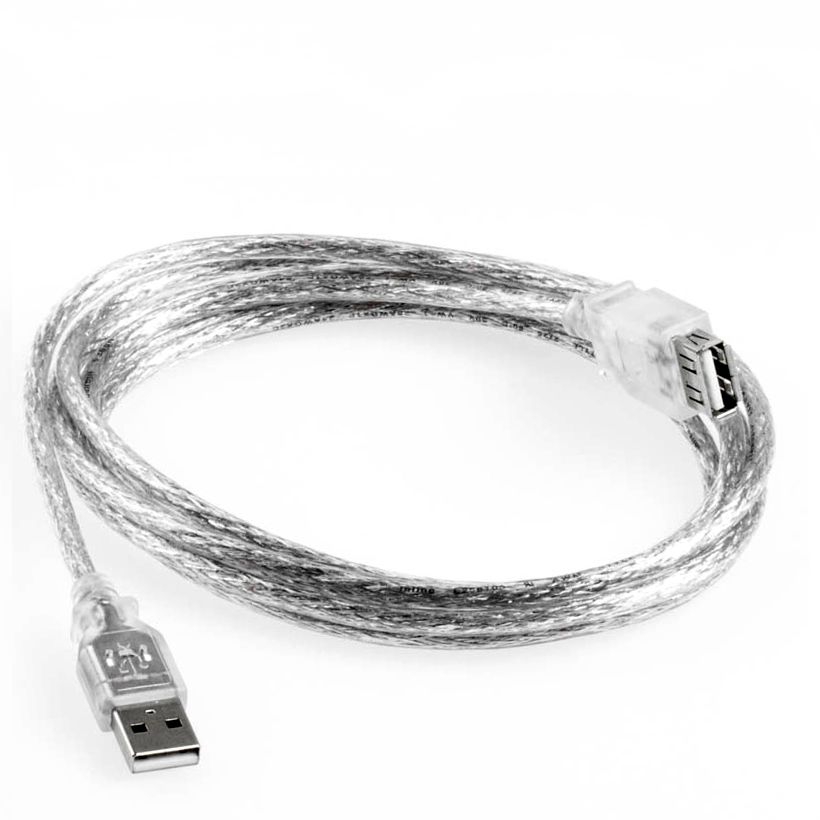 USB 2.0 extension cable A male to A female PREMIUM quality silver 2m