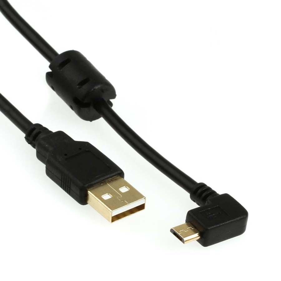 Angled MICRO USB cable: A male to Micro B 90° ANGLE RIGHT 1m
