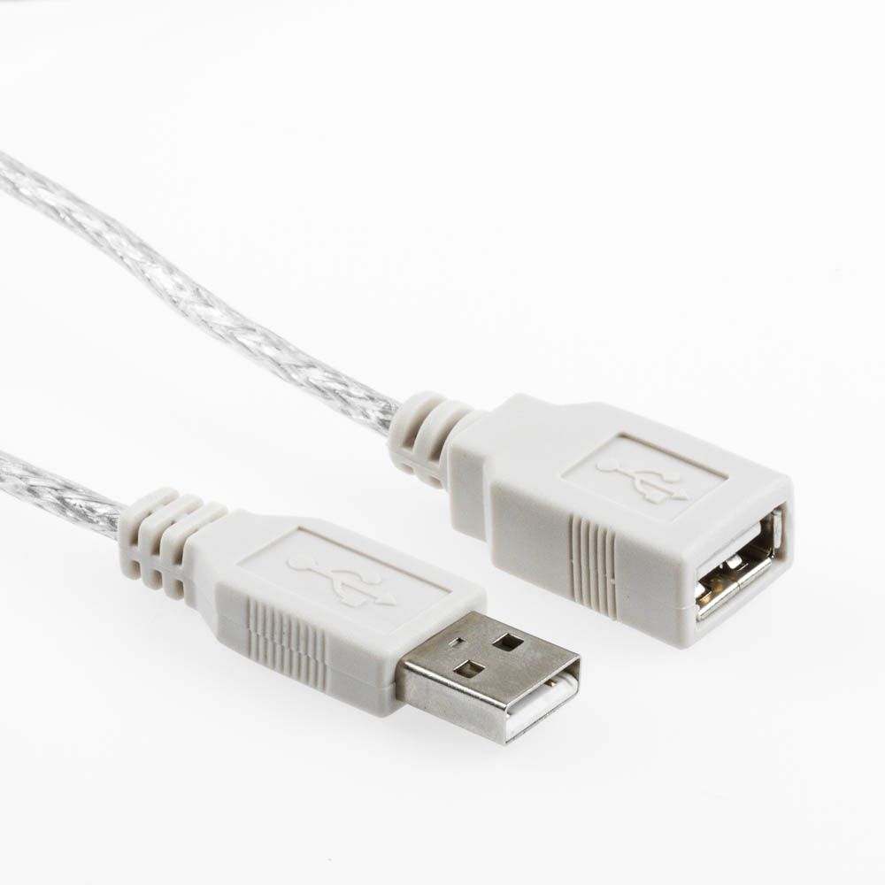 USB 2.0 extension cable A male to A female PREMIUM quality silver 1m