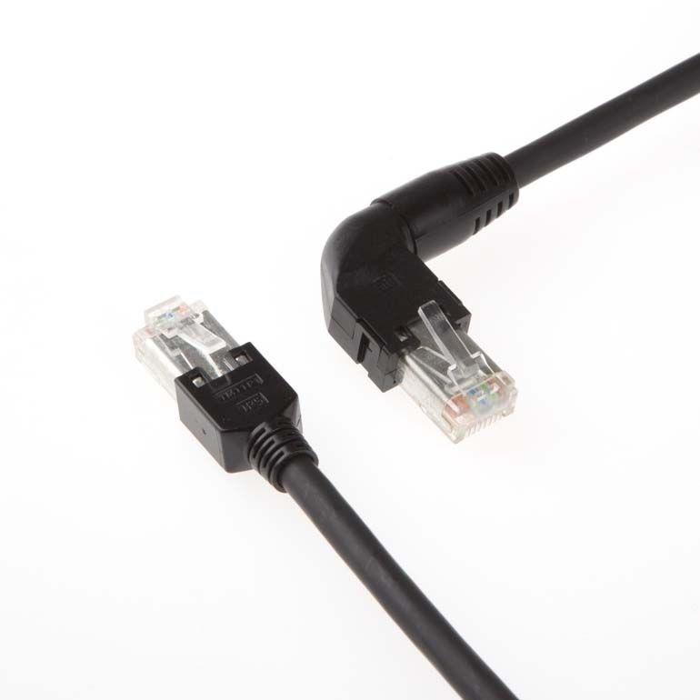 Ethernet patch cable 1x ANGLED LEFT Cat5e 2m