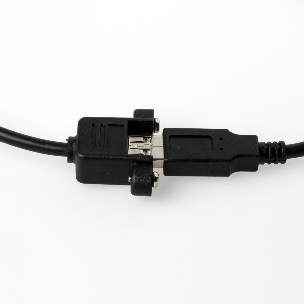 Mountable USB 2.0 cable A female with 2 screws to A male 50cm