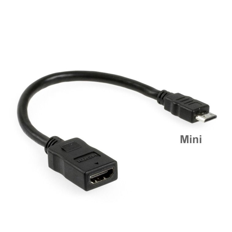 Adapter Mini HDMI C male to HDMI A female 27cm