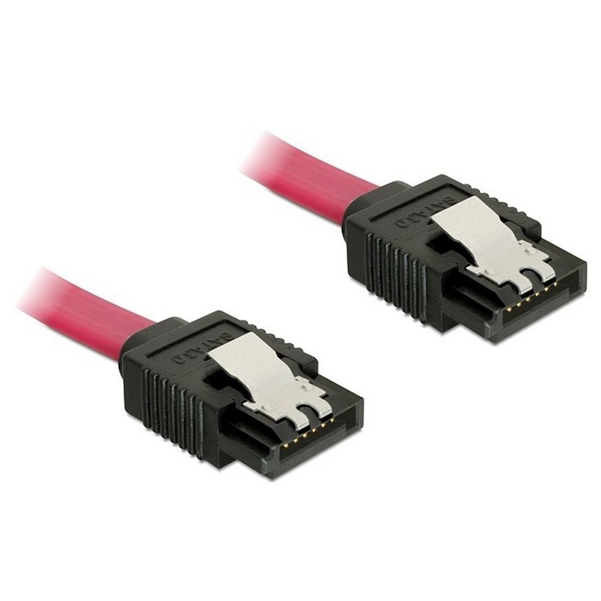 SATA cable 6Gbps 2x straight plugs 1m