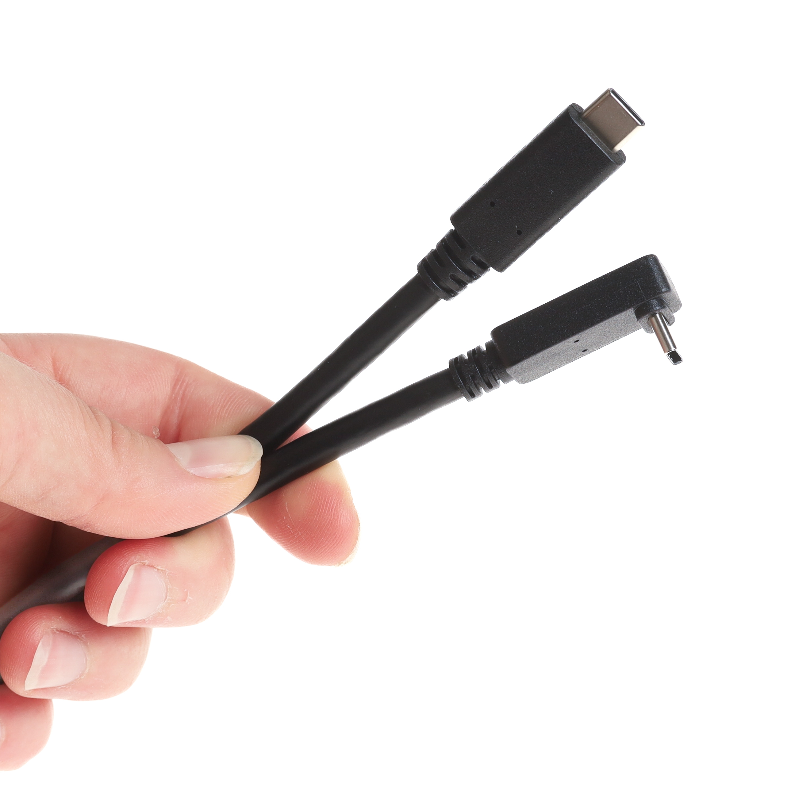 USB cable with 1x Type-C™ plug straight to 1x angled, version TOP/BOTTOM, 2m