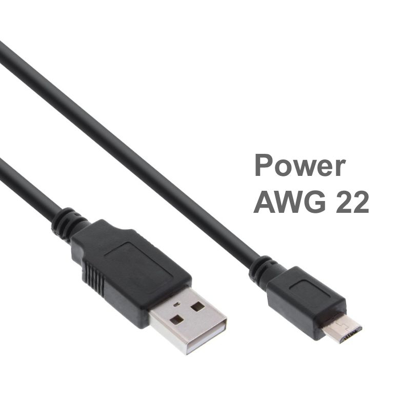 MICRO USB 2.0 cable PREMIUM+ with thicker power lines AWG22 30cm