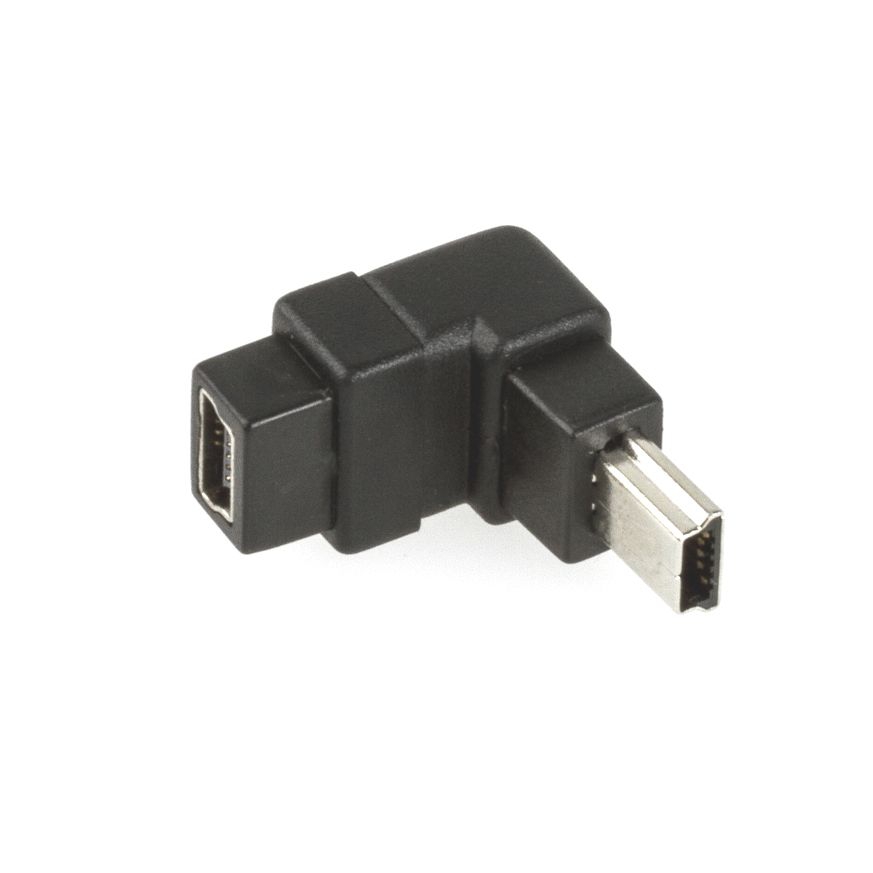 Angled USB Mini B adapter 90° angled to the front 5-pin 1-to-1