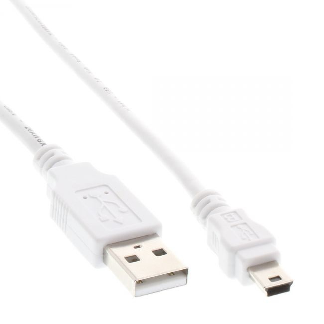 USB cable A to Mini B WHITE 50cm