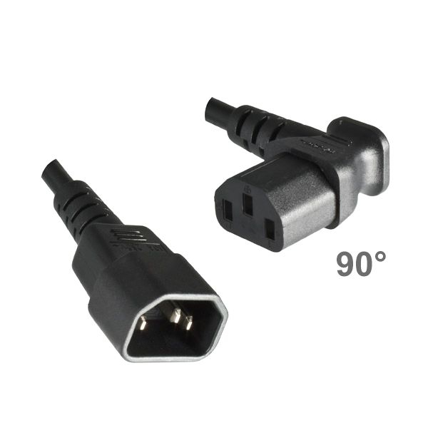 Power cord extension cable C13 angled to C14 180cm