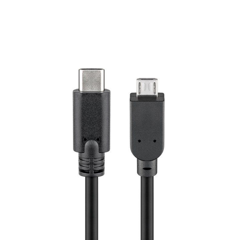 Short USB cable Type-C™ male to Micro B male 20cm