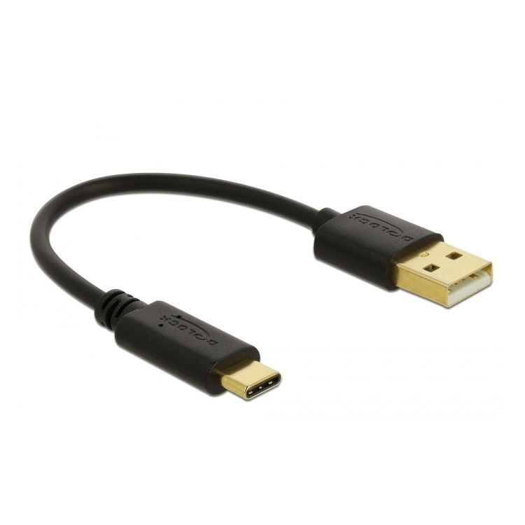 Short USB cable Type-C™ male to USB 2.0 A male 15cm