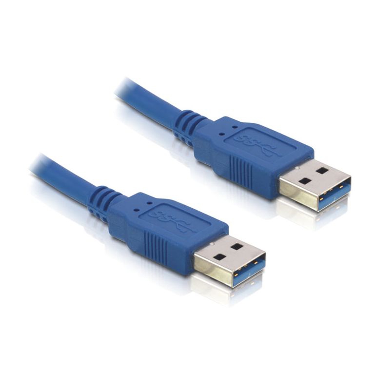Special USB 3.0 cable with 2x A plug male 50cm BLUE