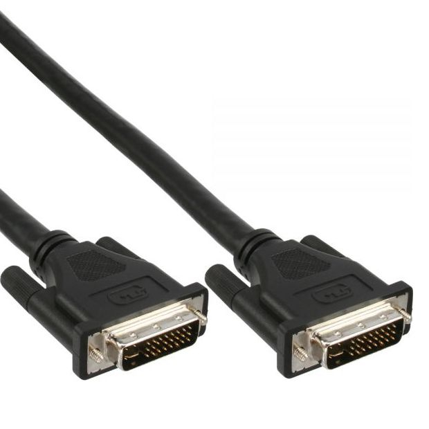 DVI-I cable digital + analog, 2x DVI 24+5 male 30cm