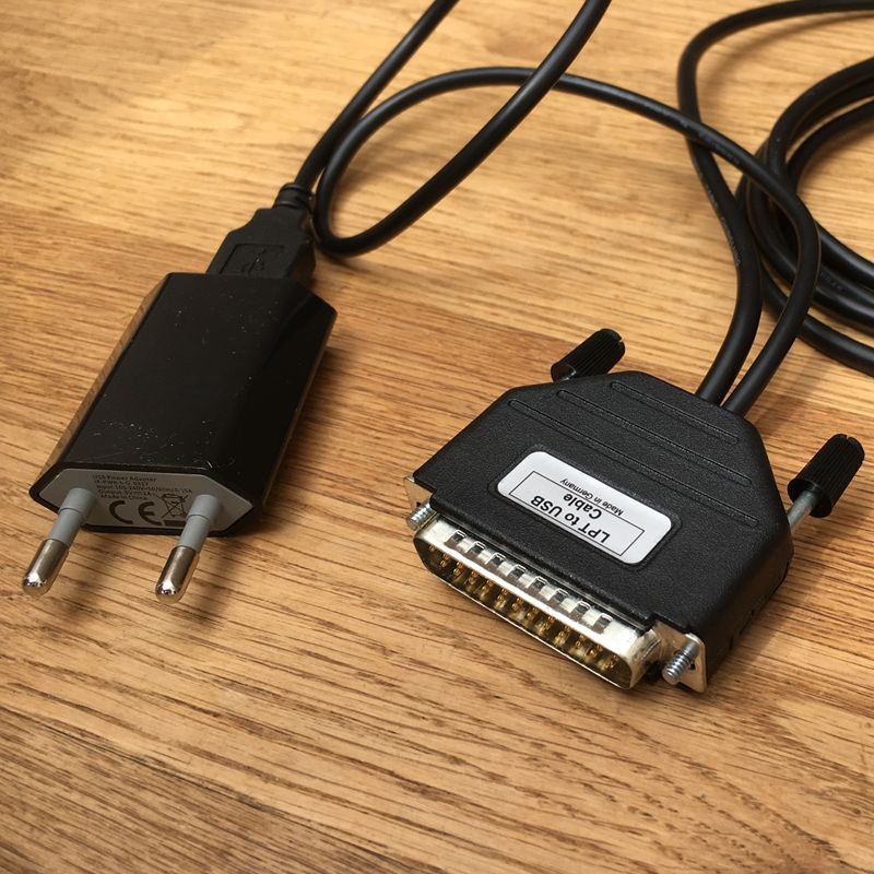 Parallel to USB Reverse Adapter: DB25 male to USB B male, LPT2USB, EU version (not UK)