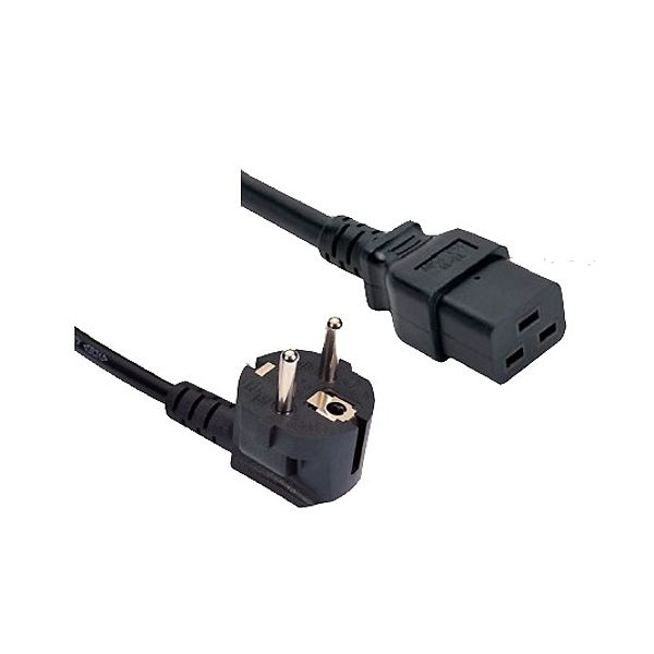 Power cord CEE 7/7 E+F to IEC320 C19 180cm