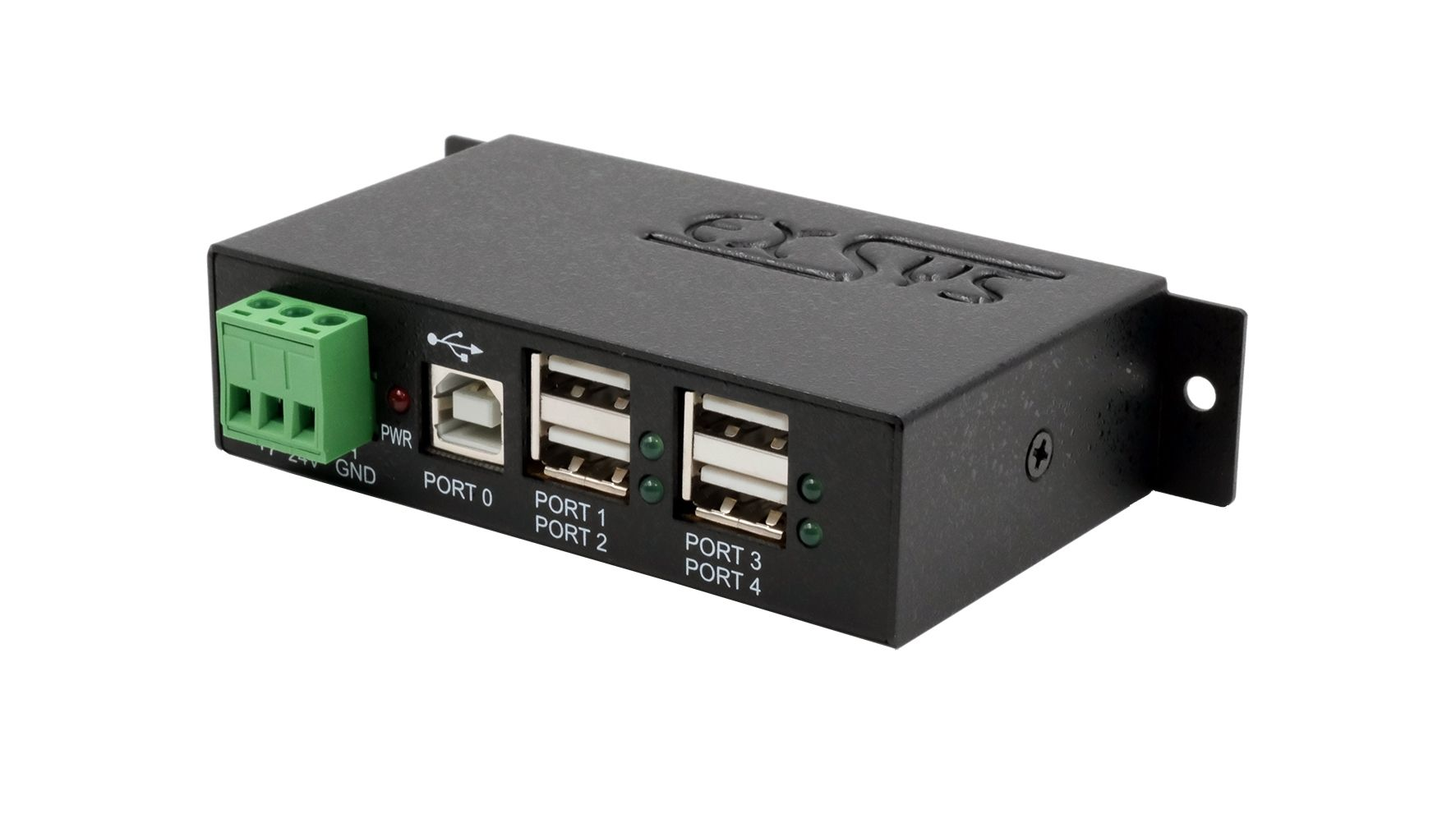 4-Port USB 2.0 Metal HUB with 15KV Surge Protection DIN-RAIL EXSYS