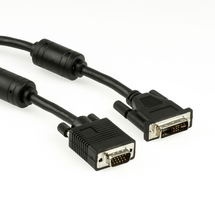 PC monitor cable, DVI male to VGA male, 2m