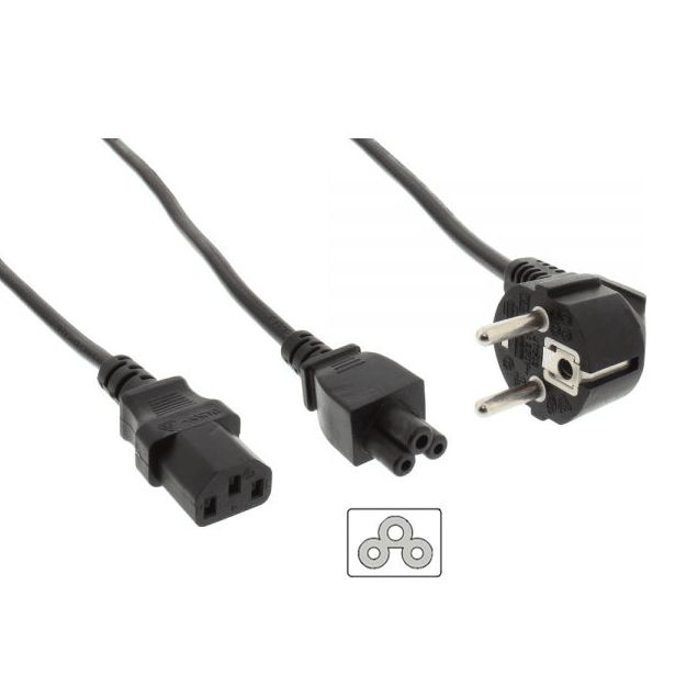 Y power cord for 2 devices with C13 and C5 2m