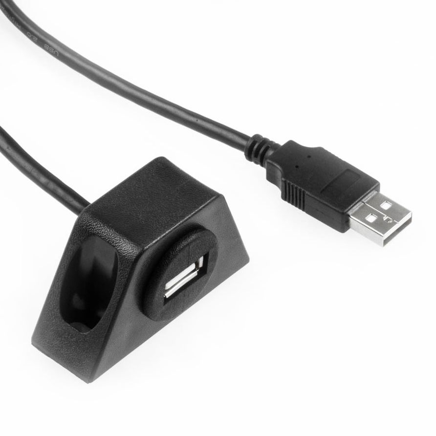 Mountable USB cable for round hole 2cm, length 120cm