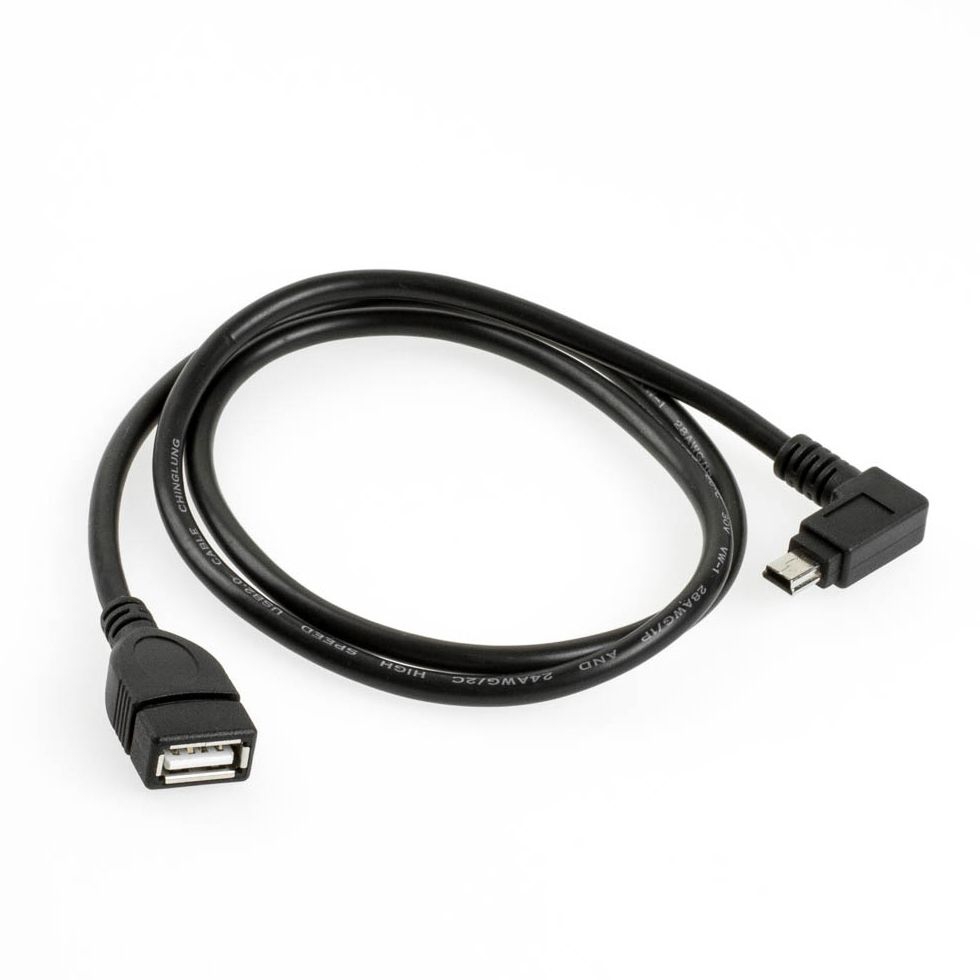 USB extension Mini-B male ANGLE RIGHT to A female