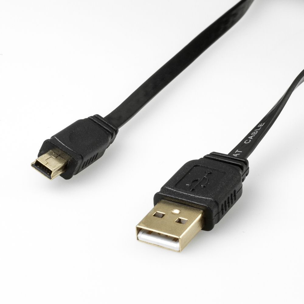 MINI B USB 2.0 ribbon cable, A to Mini B, 50cm