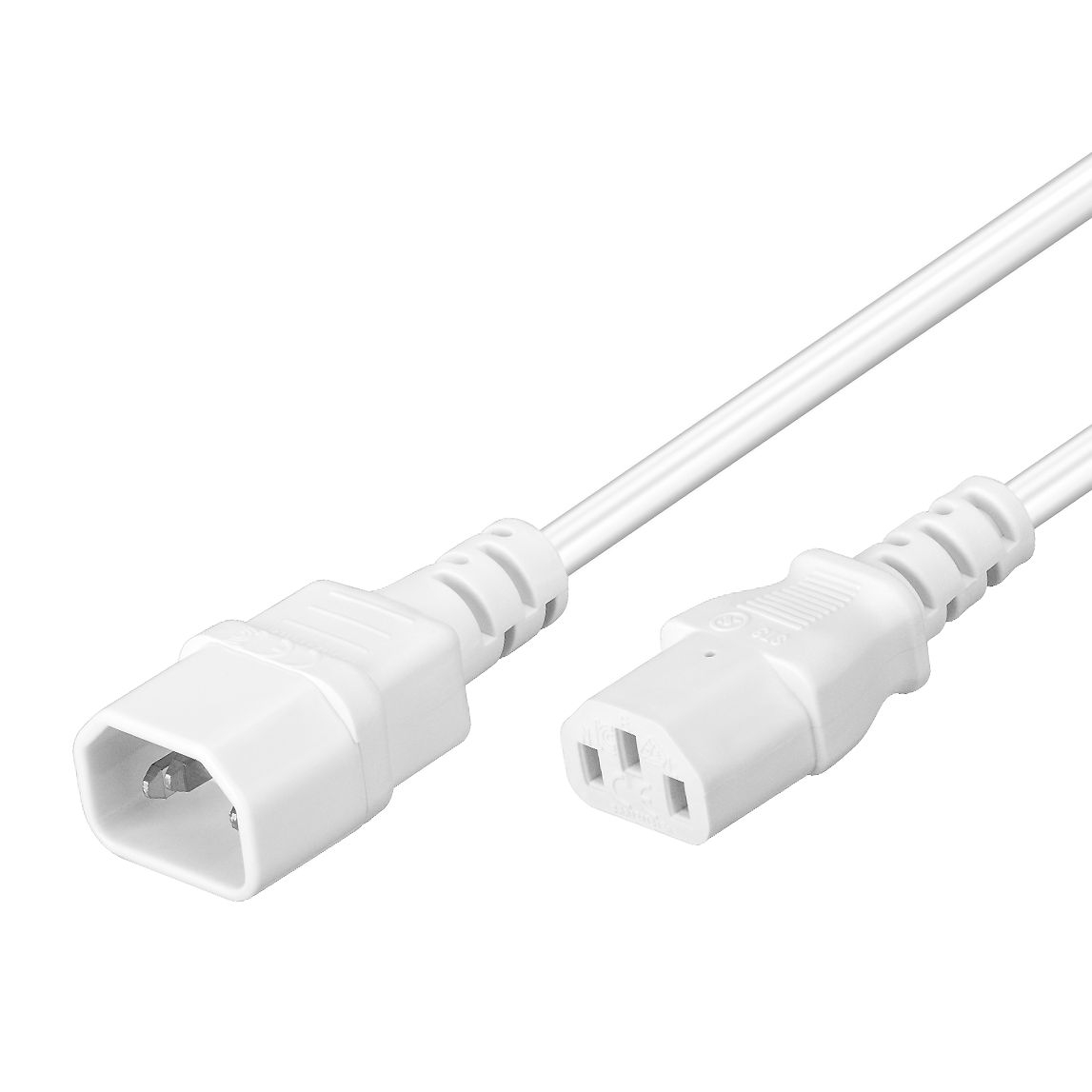 Power cord extension cable C13 to C14 white 3m