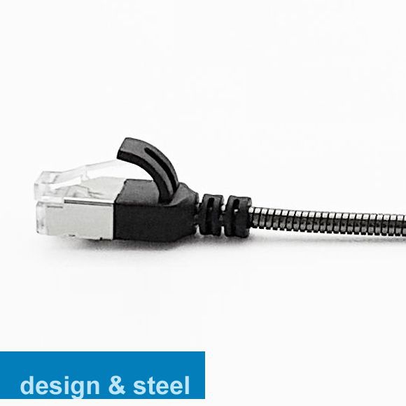 HORXX Cat.6A patch cable steel-armoured + test protocol, 1m