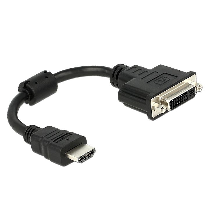 Adapter cable HDMI male to DVI-I 24+5 female, 20cm Adapter cable HDMI male to DVI-I 24+5 female, 20cm