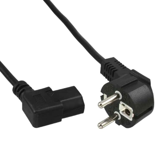 Short power cord EUROPE with C13 angled LEFT 30cm