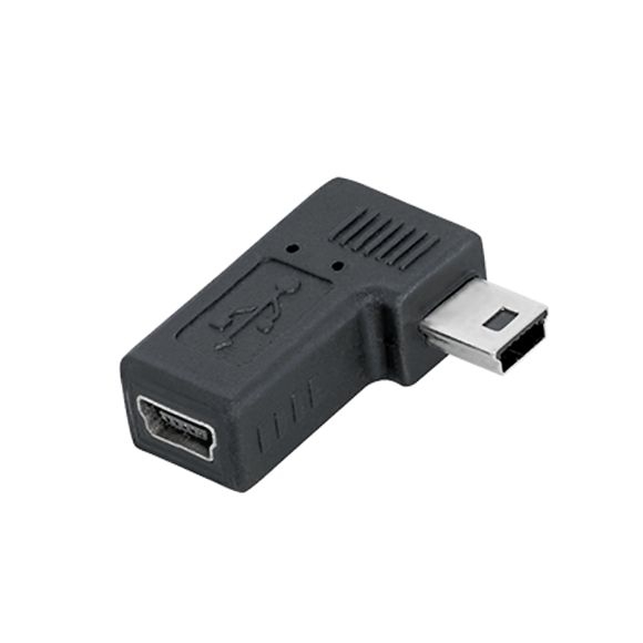 Angled USB Mini B adapter 5-pin 1-to-1 90° ANGLED LEFT
