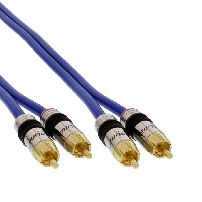 Short Audio cable STEREO 2x RCA jack to 2x RCA jack PREMIUM quality 50cm