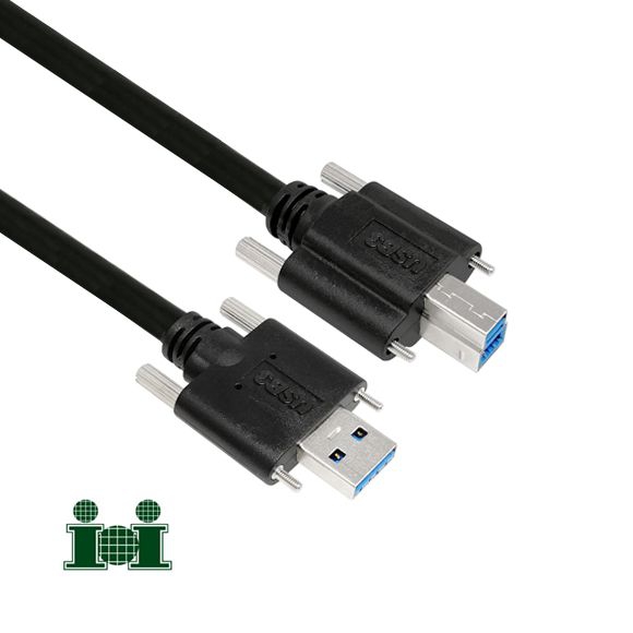 USB 3.0 cable AB with screws on both sides IOI U3A2B280100 8m