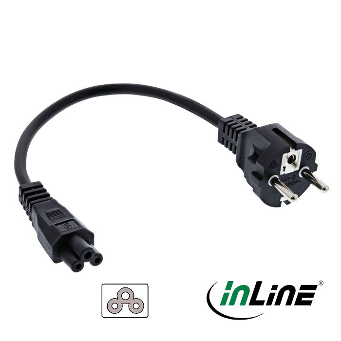 Short notebook power cord C5 for Conti. Europe 30cm