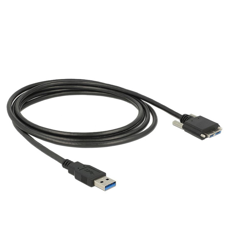 USB 3.0 cable, plug A to MICRO B with screws 2m